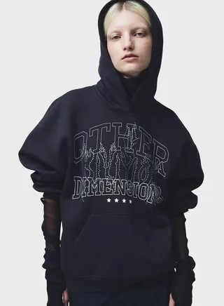 Graphic Pocket Detail Hoodie