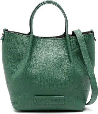 small Inga logo-patch leather tote bag