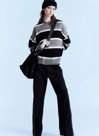 Crew Neck Color Block Sweater
