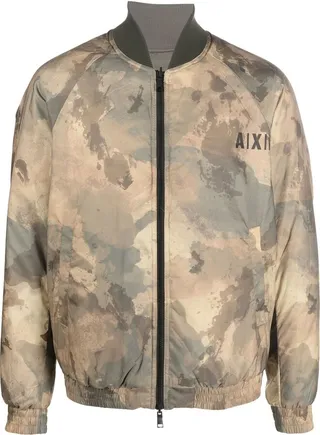 Reversible Camouflage-Print Bomber Jacket