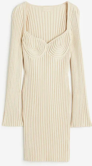 Rib-knit Bodycon Dress