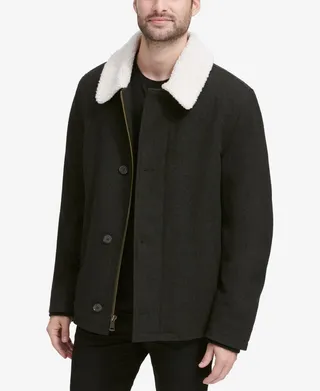 Cole Haan Men's Coat with Fleece Collar