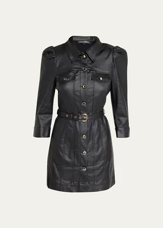 Lema Coated Black Mini Dress