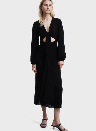 Cut Out Tie Detail Dress