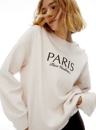 Embroidered Round Neck Sweatshirt