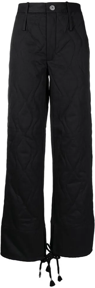 Quilted Straight-Leg Trousers