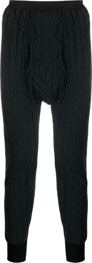 Animal-patch panelled slim trousers