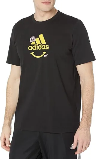 adidas Change Through Sports Short Sleeve Tee (Black) Men's Clothing