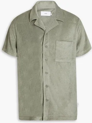 Cotton-blend terry shirt