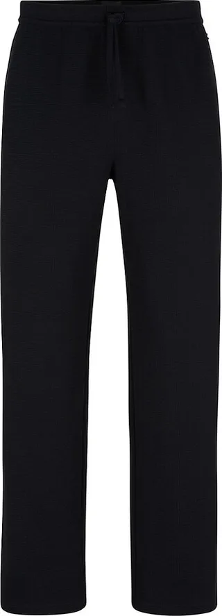 Waffle cotton-blend pajama bottoms with logo embroidery