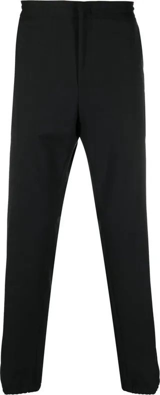 Elasticated-Waist Straight-Leg Trousers