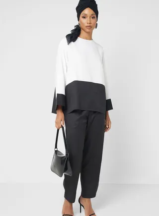 Colorblock Top And Pant Set