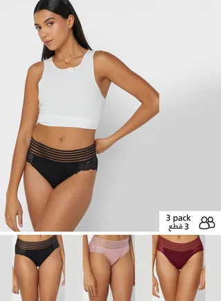 3 Pack Lace Cheeky Brief