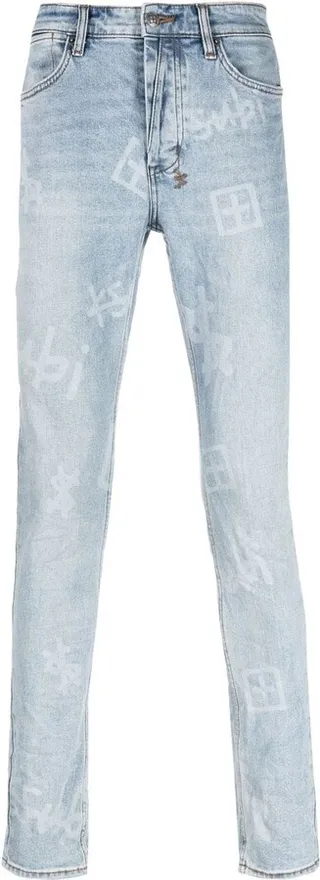 Distressed-Effect Denim Pants