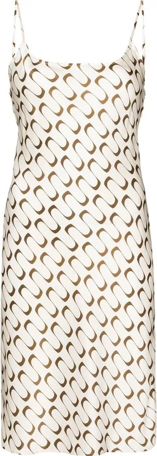 Rhea abstract-print silk slip dress