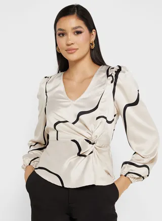 V-Neck Printed Top