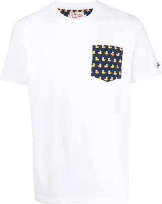 duck-print pocket T-shirt