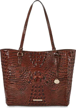 April Croc Embossed Leather Tote