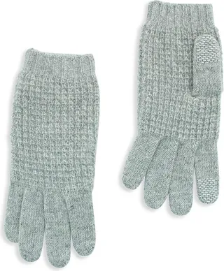 Waffle Knit Cashmere Touch Screen Gloves