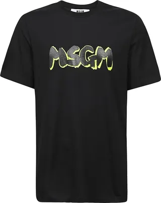 MSGM Logo Printed Crewneck T-Shirt