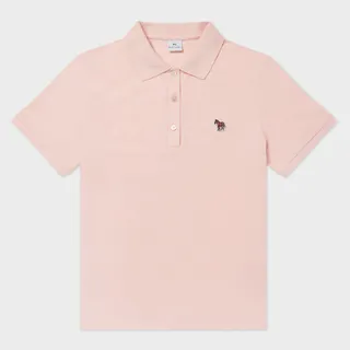 Women's Light Pink Zebra Logo Polo Shirt