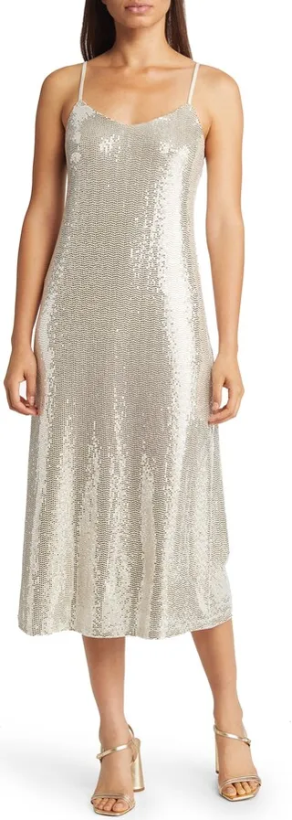 Sequin V-Neck Slipdress