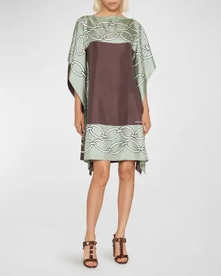 Chain 1967 Foulard Silk Twill Handkerchief Dress