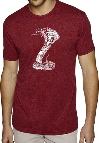 La Pop Art Men's Premium Word Art T-Shirt - Types of Snakes