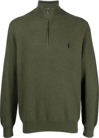 Polo Pony short-zip pullover jumper