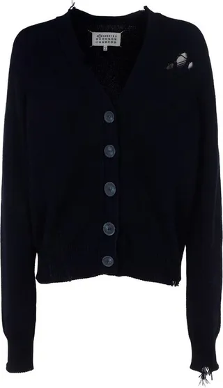 Maison Margiela Distressed V-Neck Cardigan