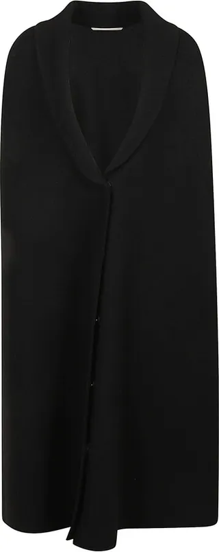 Wide V-neck Plain Cape