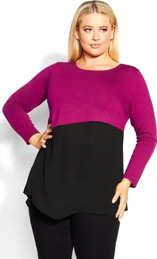 AVENUE | Women's Plus Size Carla Top - berry - 14W