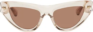 Bottega Veneta Beige Cat-Eye Sunglasses