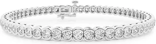 Build Your Own Collection 14K White Gold & Lab Grown Diamond Half Bezel Tennis Bracelet
