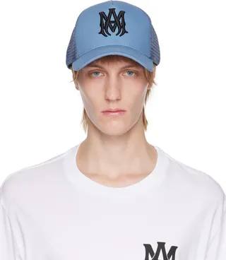 AMIRI Blue Embroidered Trucker Cap