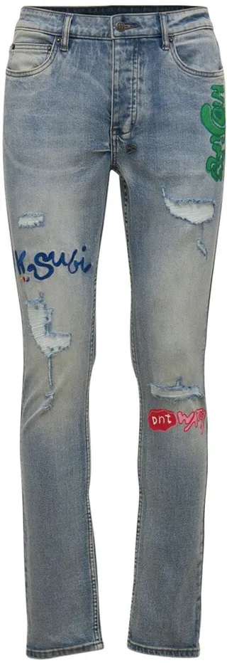 Chitch outside world printed jeans