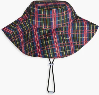 Checked shell bucket hat