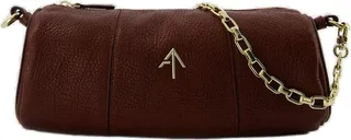 Manu Atelier Cylinder Logo Plaque Shoulder Bag