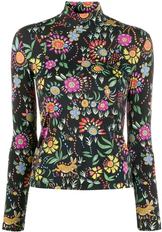 x Mantero Babe printed turtleneck top