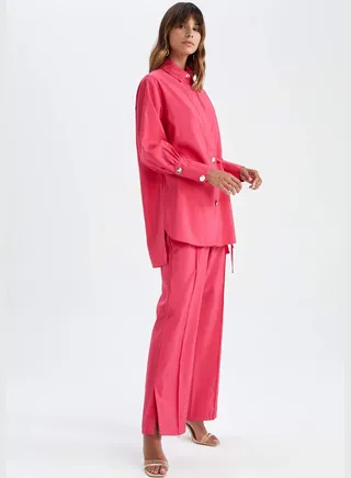 Woman Palazzo Woven Trousers