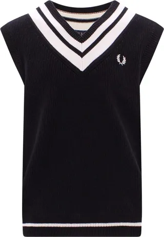 Ribbed vest with embroidered logo