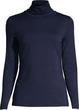 Lands' End Women's Tall Lightweight Fitted Long Sleeve Turtleneck