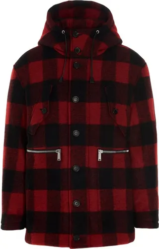Dsquared2 Checked Single-Breasted Buttoned Coat