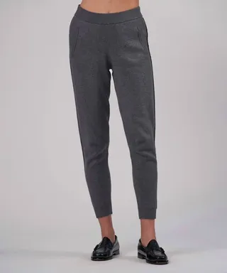 Cotton Cashmere Sweater Pant in Heather Charcoal