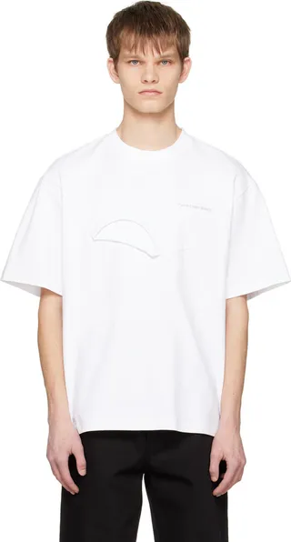 Feng Chen Wang White Double Neck T-Shirt