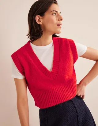 Cropped V-neck Sweater Vest