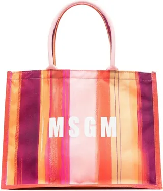 All-Over Artist Stripe Print Tote Bag