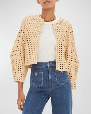 Fio Woven Leather Jacket