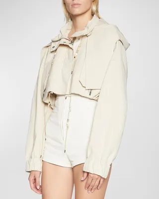 Raphia Crop Parka Jacket