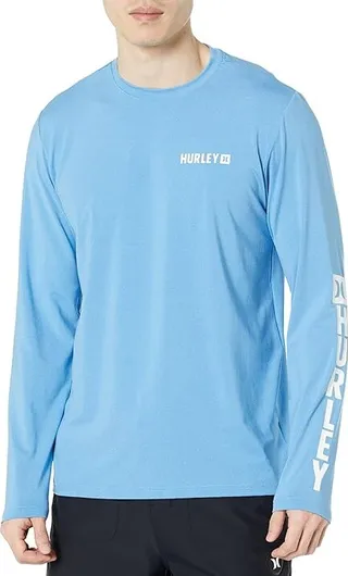 Hurley Hybrid UPF Long Sleeve Surf Tee (Sea View) Men's Swimwear